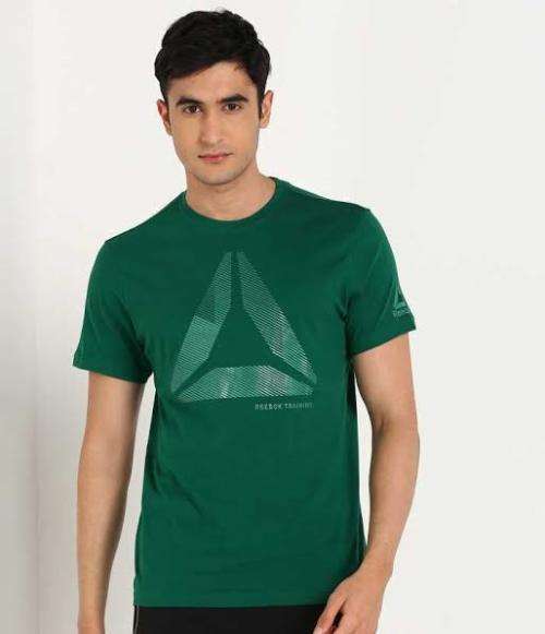 REEBOK Men`s Graphic Series One Series Shift Blur Tee Clover Green EC2086 - Size Large