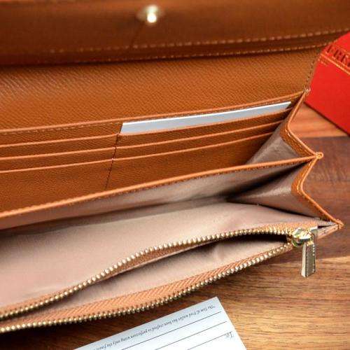TOM and FRED LONDON Lady Biscay Twill Grain Purse - Camel Tan