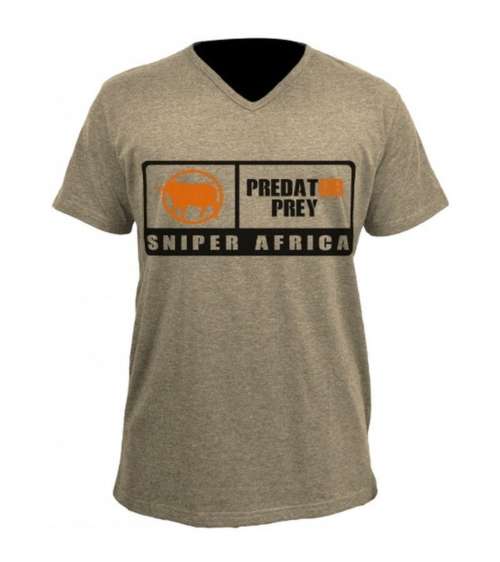 SNIPER AFRICA Predator Men`s Regular Melange T-shirt Khakhi - Size L