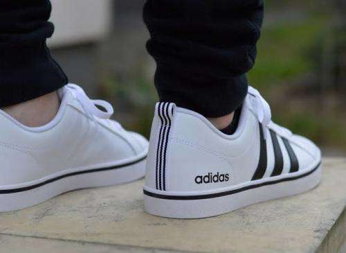 ADIDAS Men`s VS Pace Shoes Cloud White/Core Black/Blue AW4594 - Size 12