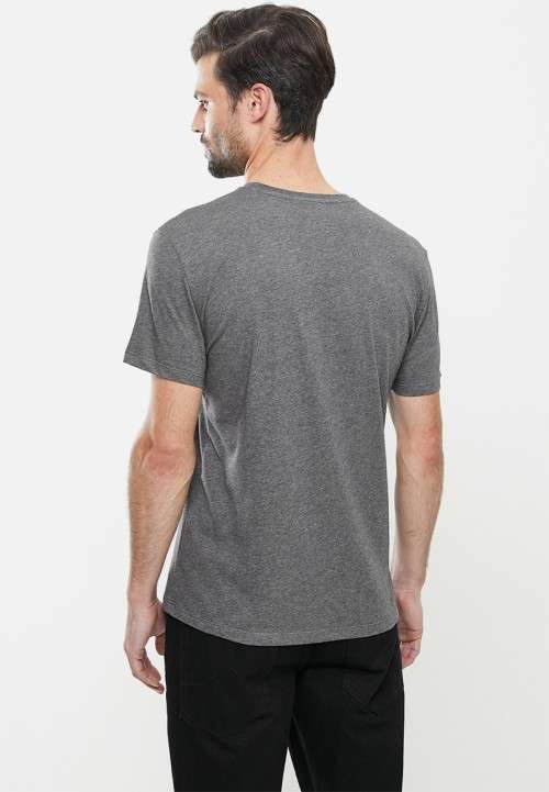 POLO Men`s V-Neck Short Sleeve T-shirt Charcoal - Size L