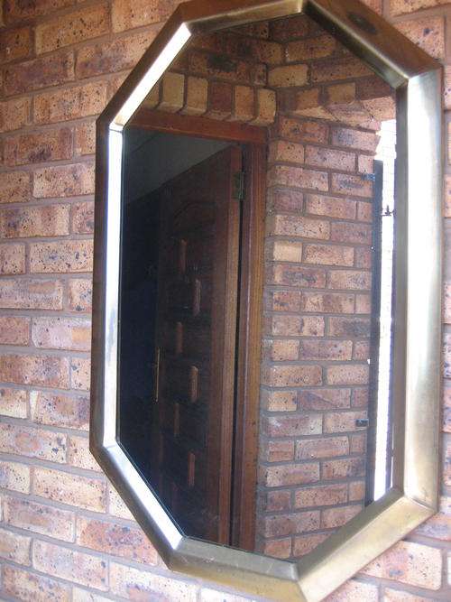 Solid Brass Octogon Mirror