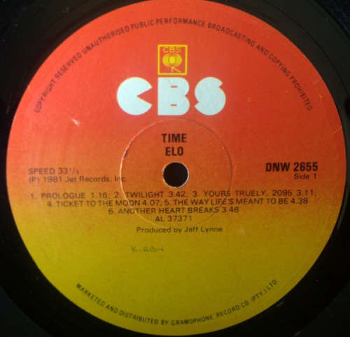 Electric Light Orchestra  Time - Jet Records  DNW 2655 - (VG)(VG)