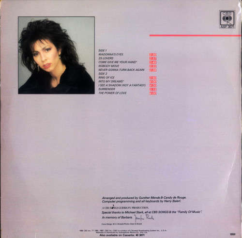 Jennifer Rush  Jennifer Rush (International Version) -  CBS  ASF 3071 - (NM)(VG) LP