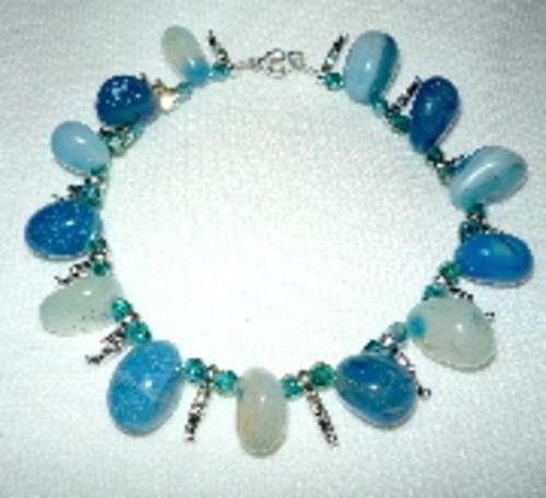 Light Blue Onyx & Tibetan Silver Spacer Bracelet