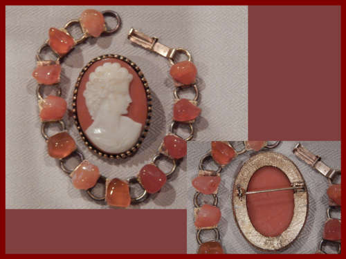 Cameo Brooch and bracelet!