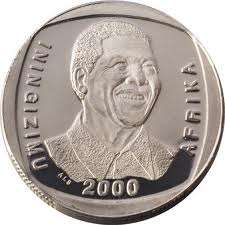 SANGS GRADED - AU58 - 2000 MANDELA R5 COIN