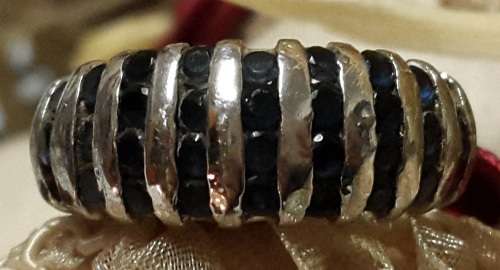 NEW LISTING!!! 925 STERLING SILVER LADIES RING WITH BLACK / DARK BLUESTONES