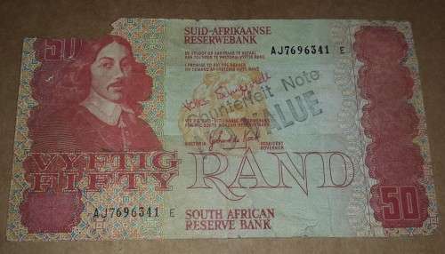 COUNTERFEIT SOUTH AFRICA R50 NOTE @ LOW START R1 AUCTION
