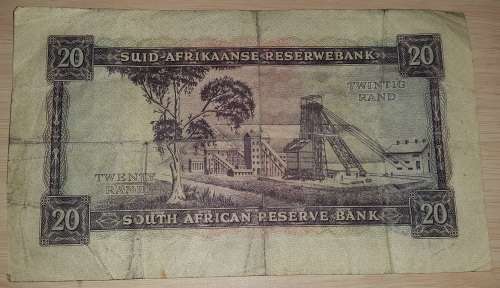 SOUTH AFRICA TWENTY RAND BANK NOTE D1 654397 @ LOW START R1 AUCTION