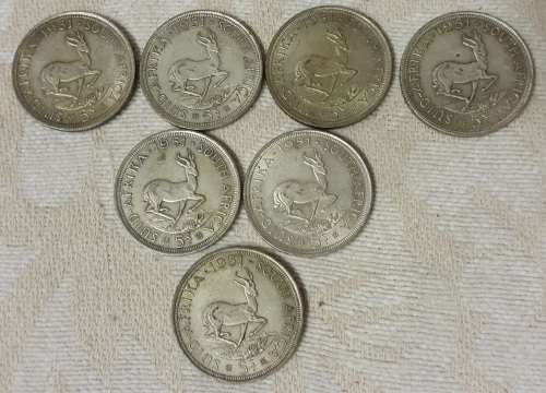 1951 SOUTH AFRICA 5 SHILLINGS SILVER LOT 1