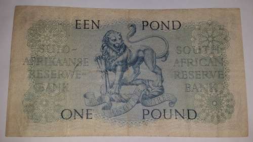 south africa one pound bank note B283 899586 @ low start R1 auction