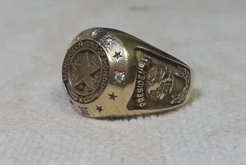 SOLID AND HEAVY 10CT GOLD MENS "ALL STAR" "PRESIDENTIAL" MANNATECH RING OF HONOR 31.3GRAM