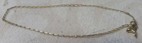 LADIES 9CT GOLD ANKLE BRACELET WITH DOLPHYN