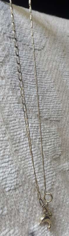 LADIES 9CT GOLD ANKLE BRACELET WITH DOLPHYN