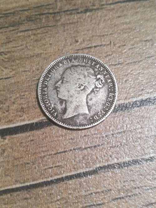 British six pence coin, 1871