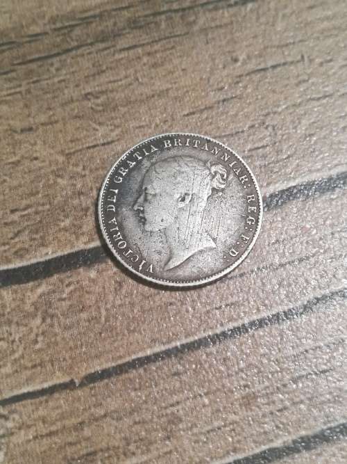 British six pence coin, 1859