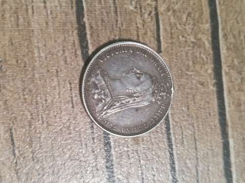 British six pence coin , 1887