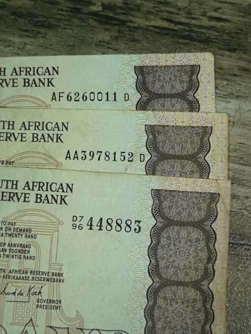 South African TWENTY RAND note, Gerhard de Kock, one bid takes all