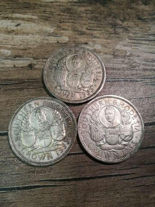 Southern Rhodesia CROWN coins (3 coins - one bid takes all) , 1953