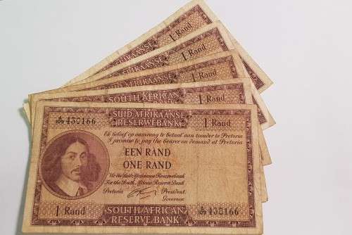 5 South African ONE RAND notes, G Rissik