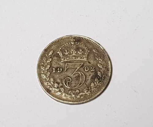 BRITISH 1902 THREEPENCE COIN