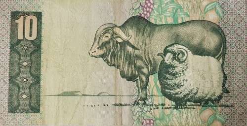 SOUTH AFRICAN TEN RAND BANKNOTE,CL STALS,CEO748677 C