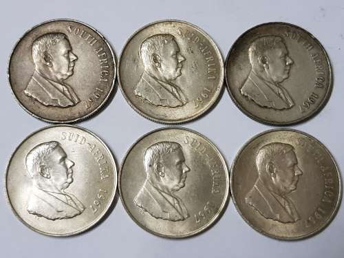 SOUTH AFRICAN ONE RAND COINS,1967