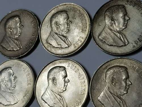 SOUTH AFRICAN ONE RAND COINS,1967