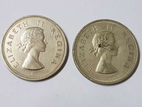 SOUTH AFRICAN 5 SHILLING COINS,1958