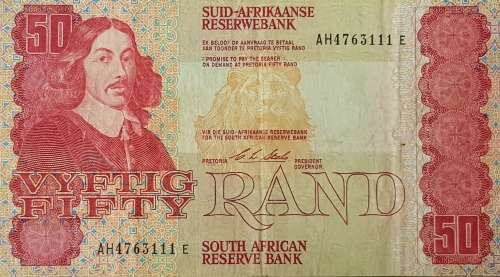 SOUTH AFRICAN 50 RAND BANKNOTE,C.L STALS,AH4763111