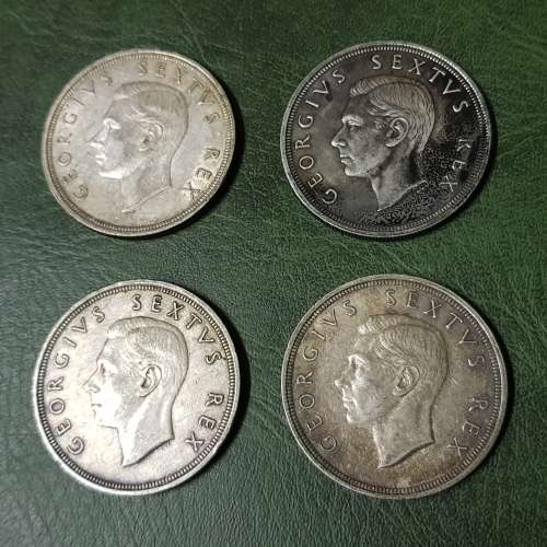 SOUTH AFRICAN 5 SHILLINGS,3,1948's AND 1,1949