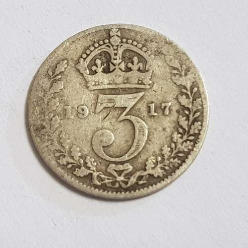 BRITISH THREEPENCE COIN,1917