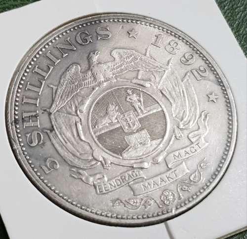 Z.A.R 5 SHILLINGS 1892 J5