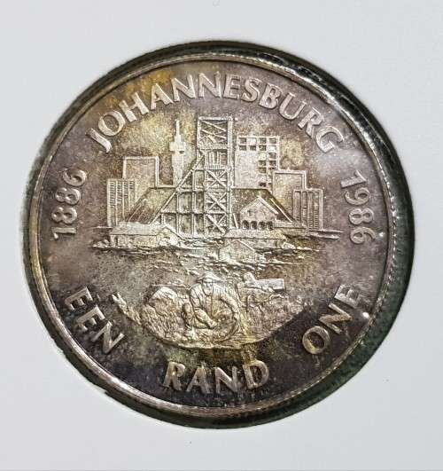 SOUTH AFRICAN ONE RAND PROOF COIN 1986