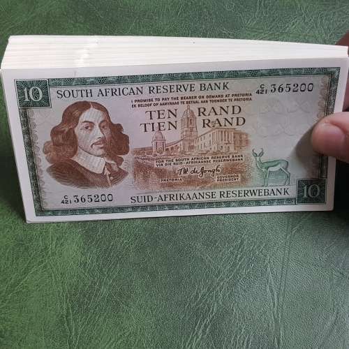 SA 1975 TW DE JONGH R10 NOTES 59 IN TOTAL,UNCIRCULATED!