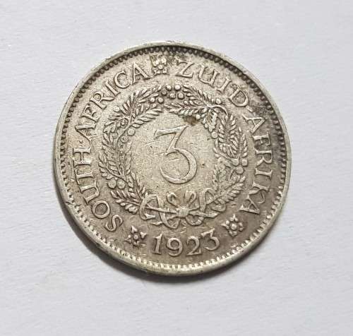 SOUTH AFRICAN THREEPENCE COIN 1923