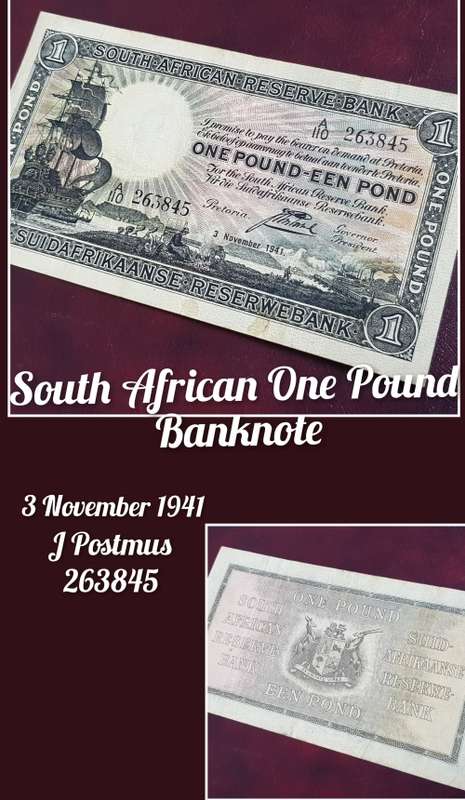 SOUTH AFRICAN ONE POUND BANKNOTE,J POSTMUS,263845