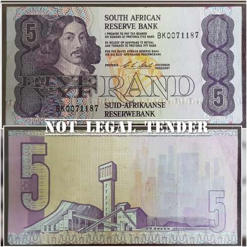 SOUTH AFRICAN FIVE RAND BANKNOTE,C.L STALS,BK0071187