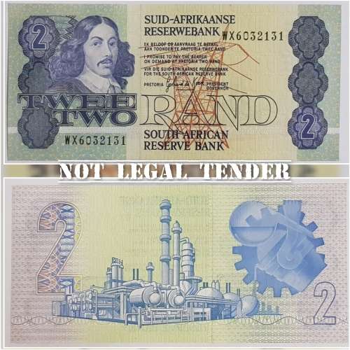 SOUTH AFRICAN TWO RAND BANKNOTE,GPC DE KOCK,WX6032131