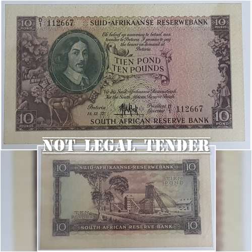 SOUTH AFRICAN TEN POUND BANKNOTES,MH DE KOCK,112667
