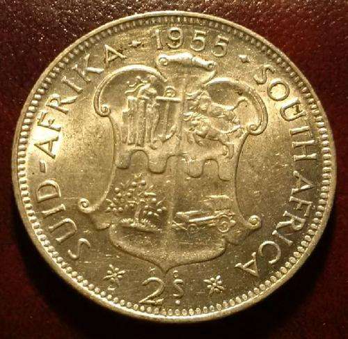 1955 2 SHILLINGS SOUTH AFRICA ** LOW R1 AUCTION **