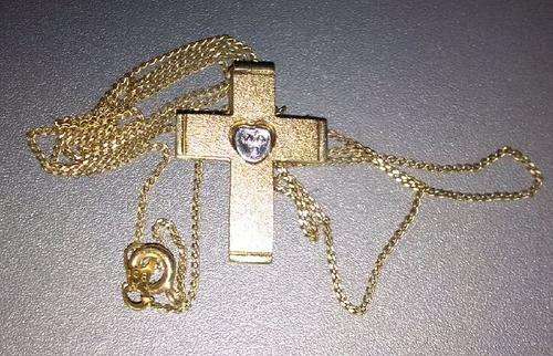SUNNING 9CT GOLD LADIES CHAIN WITH CROSS
