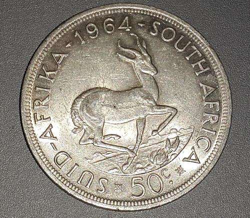 1964 SOUTH AFRICA 50C SILVER VAN RIEBEECK