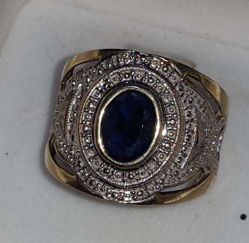 9CT GOLD LADIES BLUE SAFFIRE RING