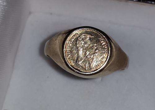 9CT GOLD MENS COIN RING