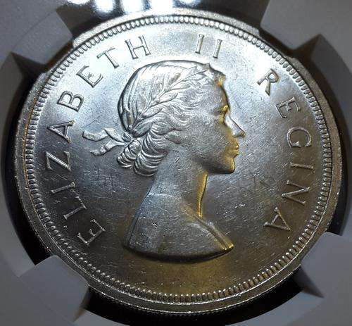 1957 SOUTH AFRICA 5 SHILLINGS SILVER GRADED NGC AU55 @ LOW START R1 AUCTION