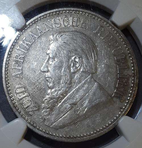 ZAR NGC GRADED 2 AND HALF SHILLINGS 1894 @ LOW START R1 AUCTION