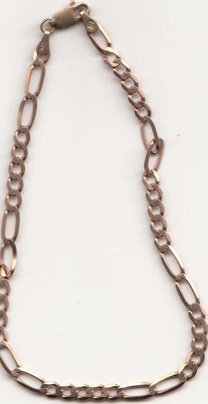 9CT GOLD MENS BRACELET 4MM @ LOW START R1 AUCTION