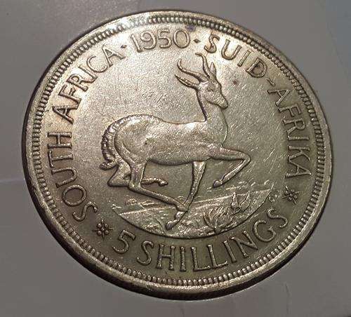1950 SOUTH AFRICA 5 SHILLINGS - SILVER - UNION OF SOUTH AFRICA